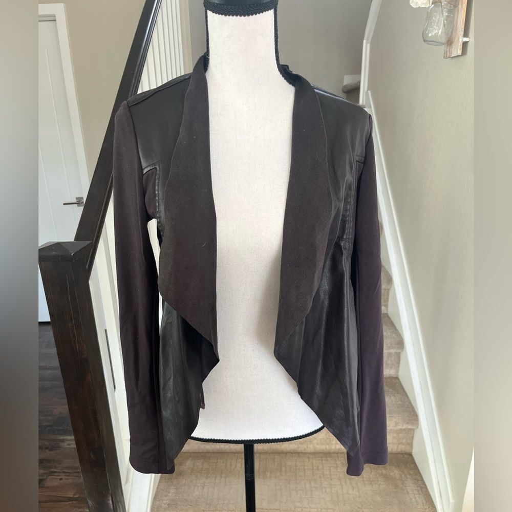 Kut from the Kloth Faux Leather Drape Jacket Size Small